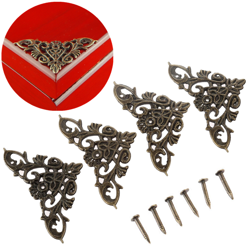 Furniture Hardware Antique - 12 Peças de Cantoneiras Antigas de