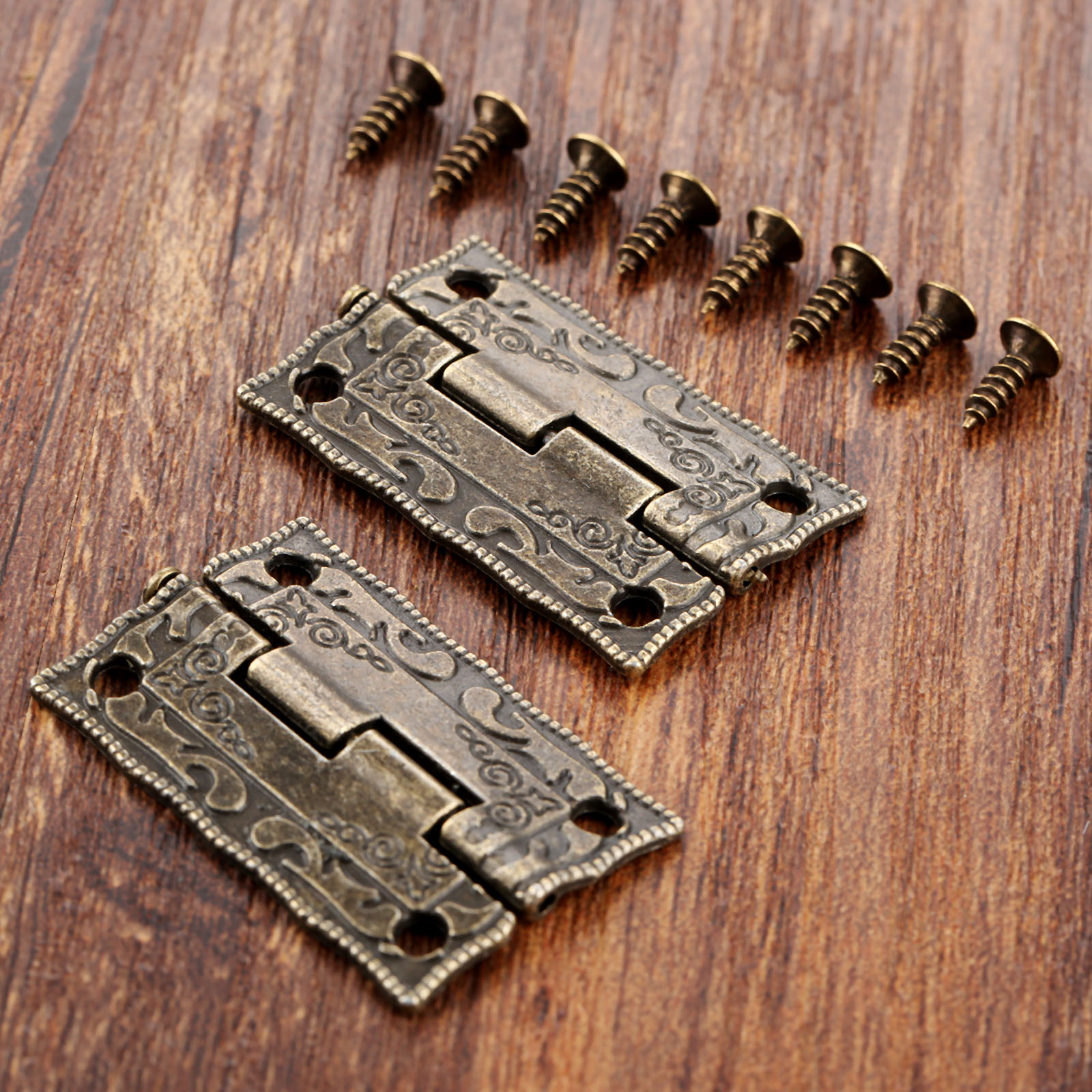 Furniture Hardware Antique - 2 peças de bronze antigo dobradiças