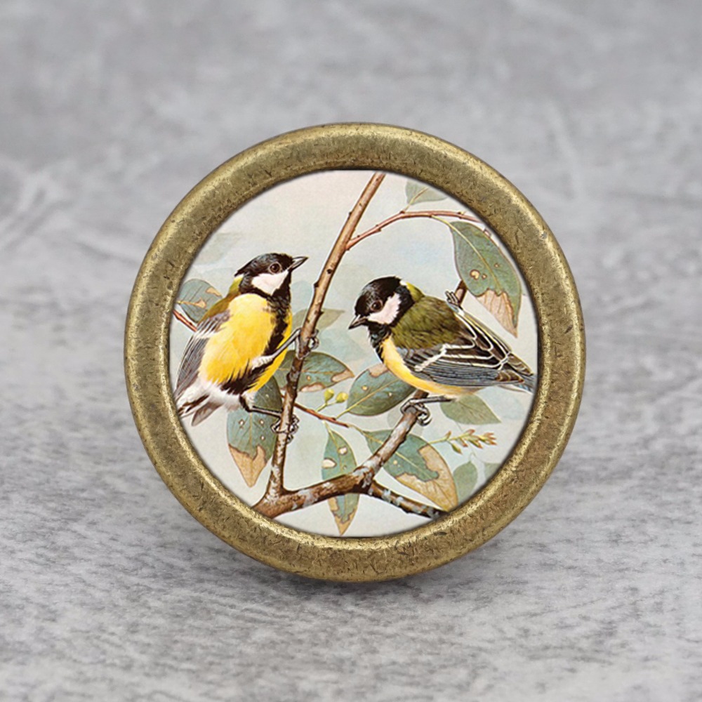 Vintage Furniture Hardware Pulls - Two Birds--Puxadores de Gaveta e Armário
