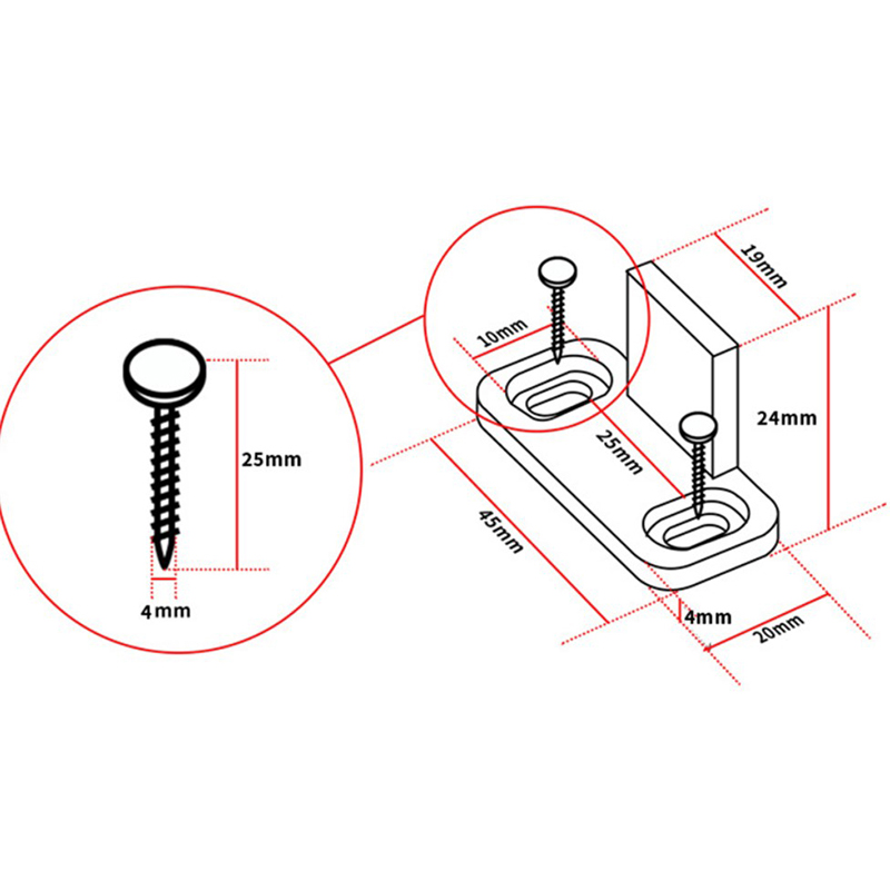 Furniture Hardware Accessories - Kit com 2 Guias Deslizantes Ajustáveis