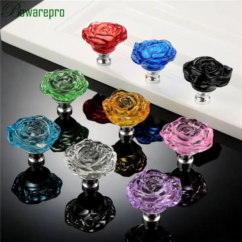 Bowarepro 50mm cristal rosa al - Furniture Hardware Products avaliação e preço