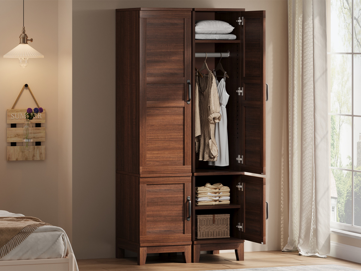 Guarda-Roupa de Madeira – 183  - Furniture Hardware Hinges avaliação e preço